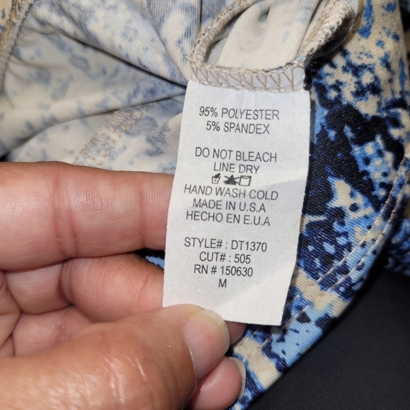 Strapless Jumpsuit In Blue Cream And Black Snake Print Front Tie Size M - Picture 15 of 17